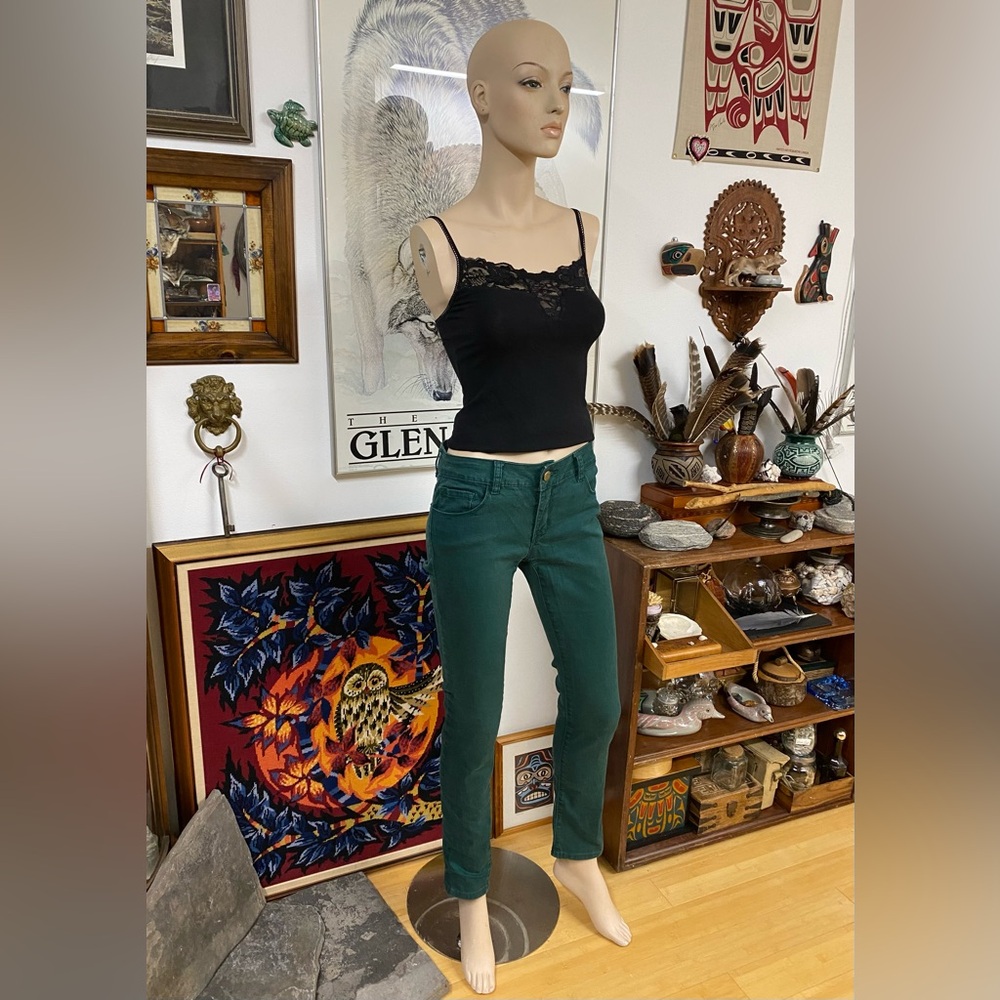 Medium Dark Green Skinny Jeans